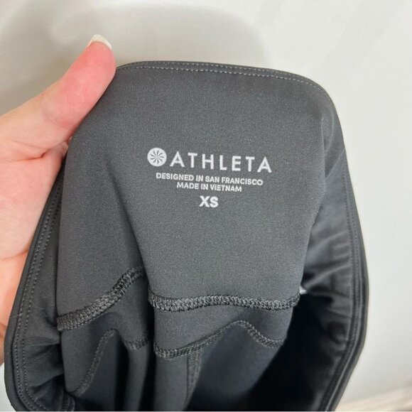 Athleta Womens Size XS Contender Capri Pants Black Mesh Cropped Legging Workout - Picture 10 of 13